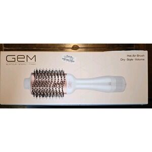 GEM White Hot Air Blowout Brush Dry Style‎ And Add Volume 3" Ceramic Barrel